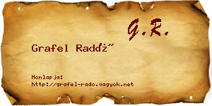 Grafel Radó névjegykártya